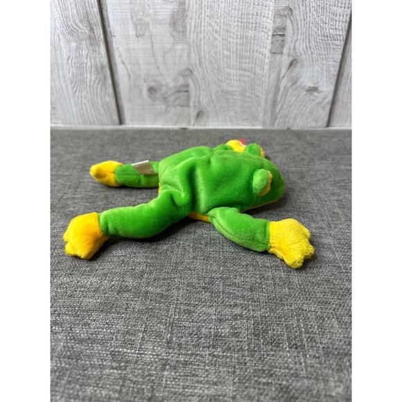 Ty Beanie Babies Smoochy Frog Plush Green & Yellow 1997 Rare Collectible Toy - Picture 2 of 8